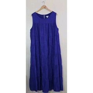 J. Jill Tiered A-Line Maxi Dress Sleeveless Purple Size 2X Cottagecore Prairie